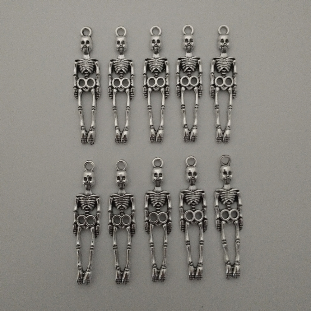 🧁 3/$30 Skeleton Beads Charms Set of 10 NEW